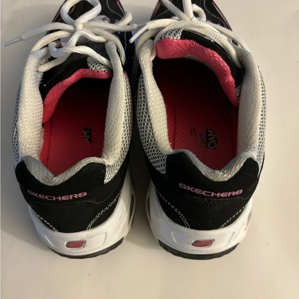 Skechers D'Lites Black and Pink Sneakers Size 8.5